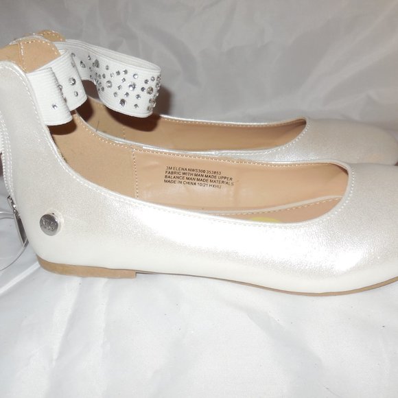 Nine West Elen Flats Ankle Strap Size 3 (Litle Girls) NEW Rhinostones - Picture 6 of 7
